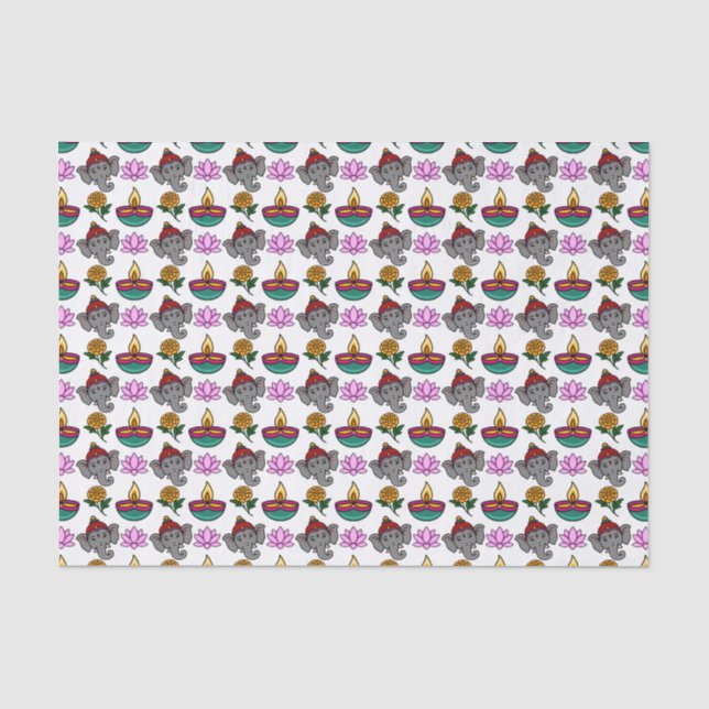 Desi Diwali Ganesh Design Tissue Paper (Front)