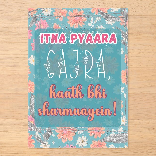 Desi Indian Pakistani Wedding Mehndi Food Sign Acrylic Invitations (Front)