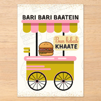 Desi Indian Pakistani Wedding Mehndi Food Sign Acrylic Invitations