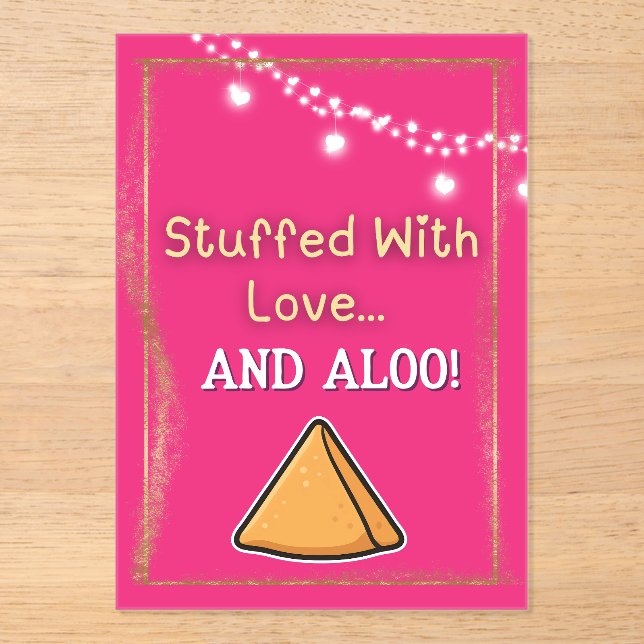 Desi Indian Pakistani Wedding Mehndi Food Sign Acrylic Invitations (Front)