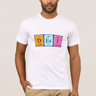 Desi periodic table name shirt