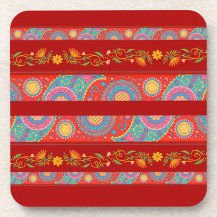Desi Wedding Style Deep Red Design Coaster