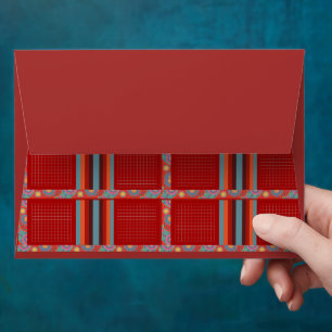 Desi Wedding Style Deep Red Design Envelope