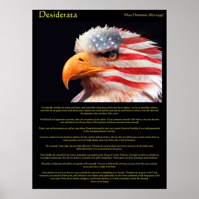 Desiderata  bald eagle 1Posters Poster (Front)