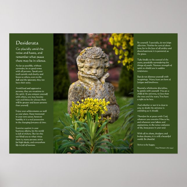 Desiderata - Boy with Spring Posy, garden statue Poster (Front)