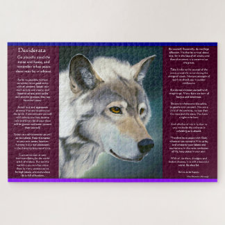 Desiderata by Max Ehrmann white wolf Jigsaw Puzzle