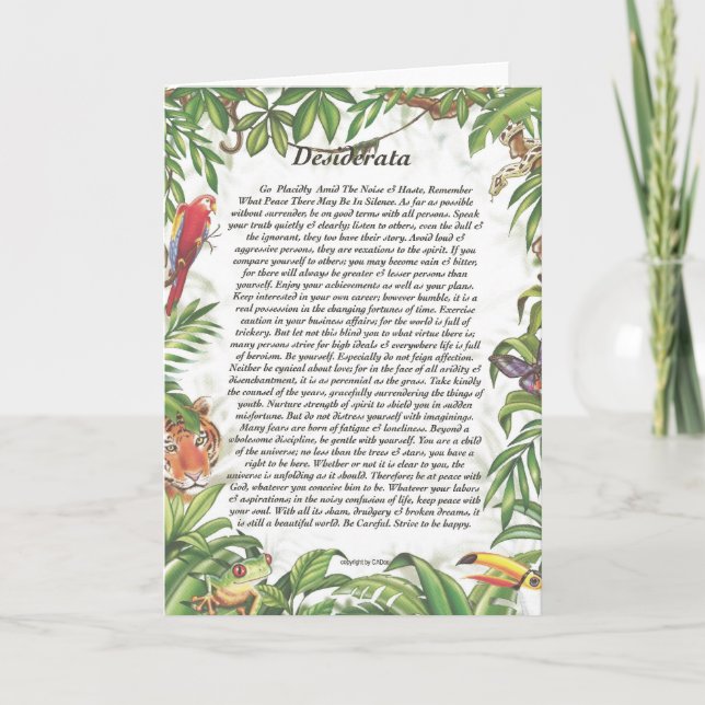 DESIDERATA Card (Front)