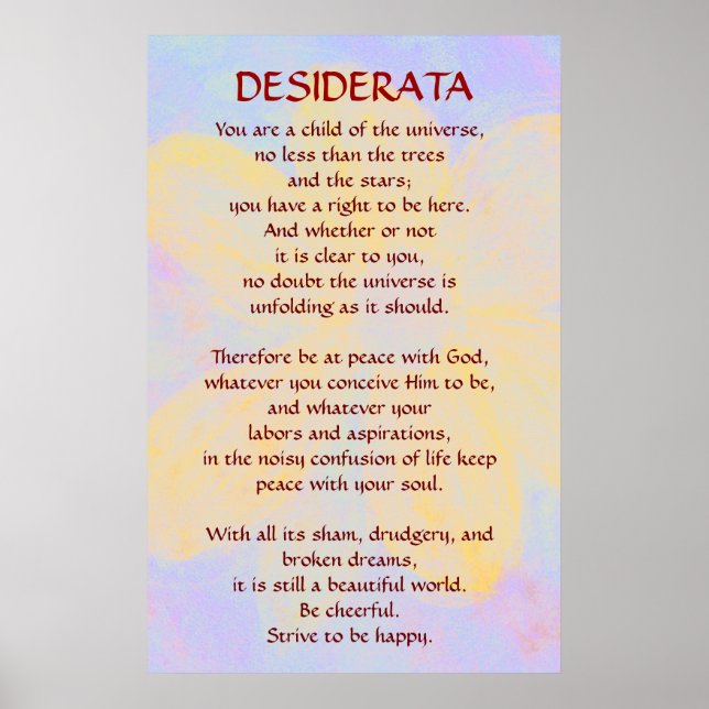 DESIDERATA Changing Daisy poster (Front)