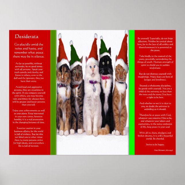 DESIDERATA Christmas Cats Posters (Front)
