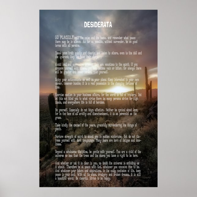 DESIDERATA Desert Poster (Front)
