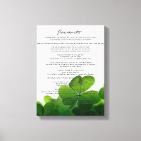 Desiderata "Desired Things" on Green Clovers