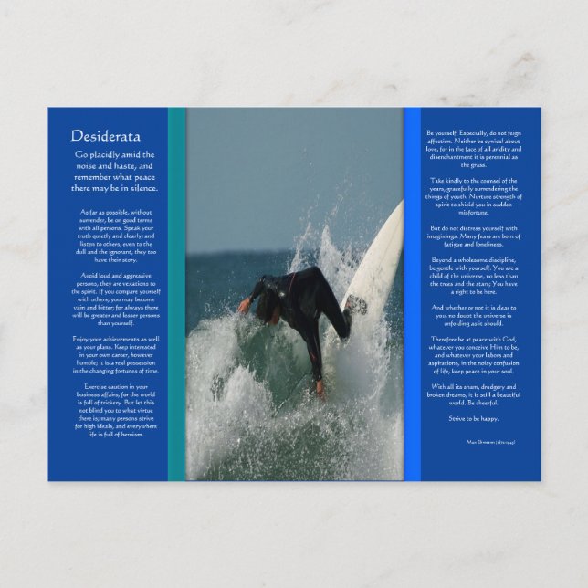 DESIDERATA Face Dive Postcard (Front)