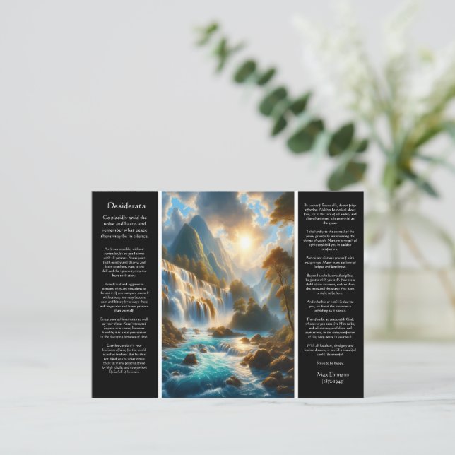 DESIDERATA Flow Gently With Grace Postcard (Standing Front)