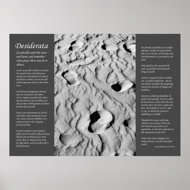 Desiderata - Footprints In The Sand Poster (Front)