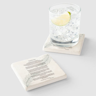 Desiderata Green Fern Leaf Stone Coaster