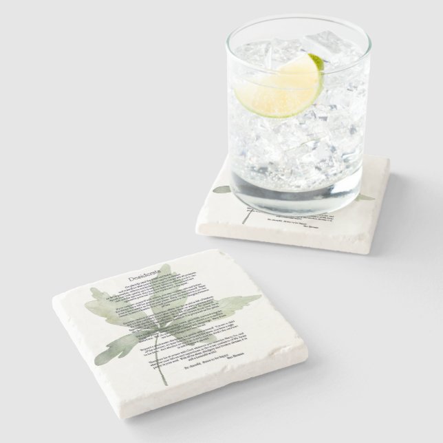Desiderata Green Leaves Stone Coaster (Side)