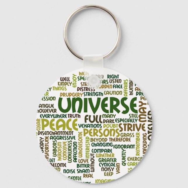 Desiderata Motivational Poem Words Keyring (Front)