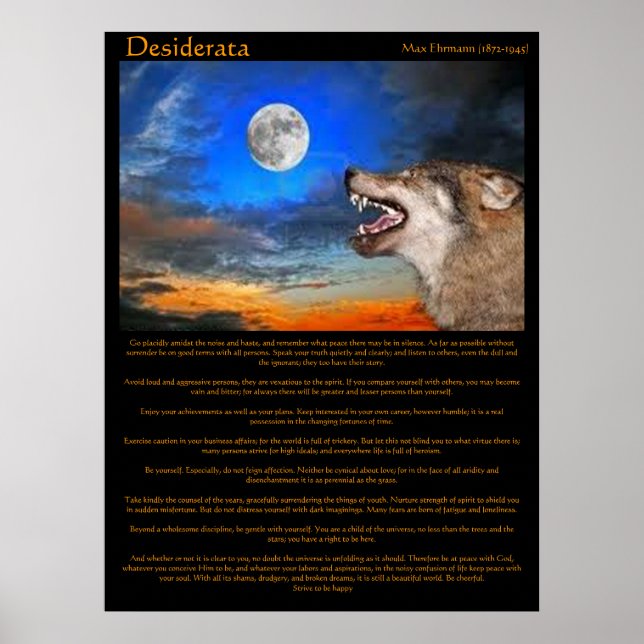 Desiderata Night Howl Posters (Front)
