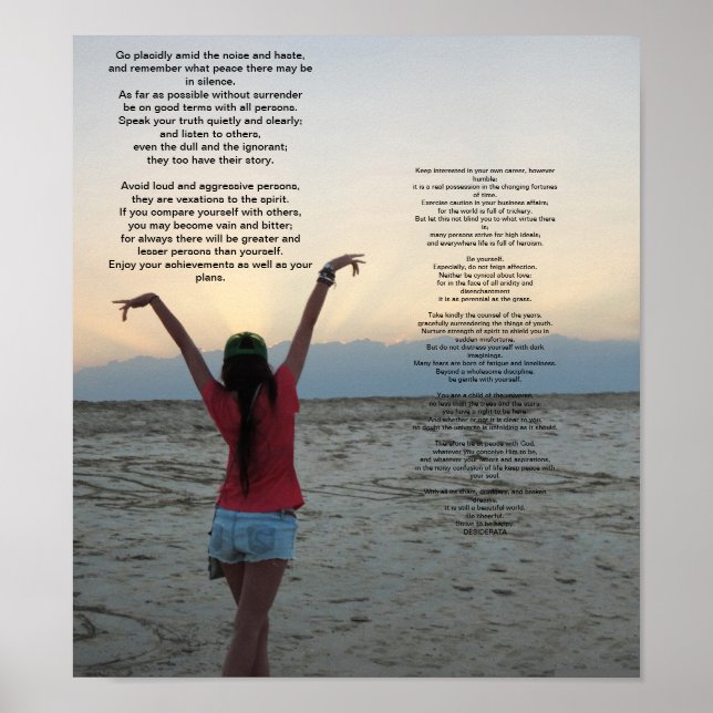 Desiderata ocean sunset poster (Front)