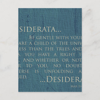 Desiderata On Canvas Postcard
