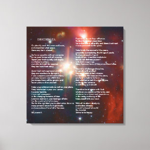 Desiderata on Coronet Galaxy Canvas Print