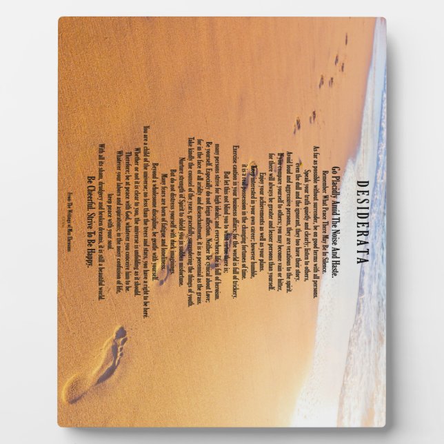 Desiderata on Footprints In The Sand Plaque (Front)