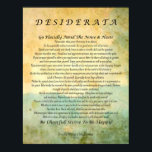Desiderata on Green Forest Abstract Watercolor Poster<br><div class="desc">Desiderata on Green Forest Abstract Watercolor</div>