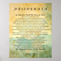 Desiderata on Green Forest Abstract Watercolor