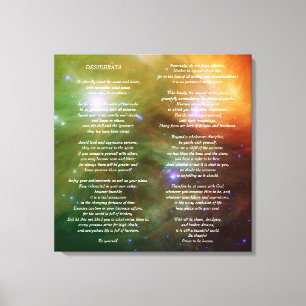 Desiderata on Pleiades Galaxy Canvas Print