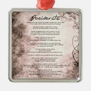 Desiderata on Vintage Floral Faux Parchment Metal Tree Decoration