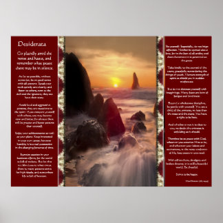 Desiderata Orange Ocean Posters
