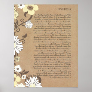 DESIDERATA Organic Careful Daisies Poster