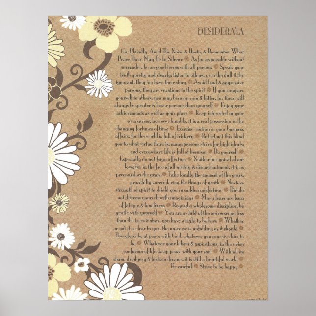 DESIDERATA Organic Careful Daisies Poster (Front)