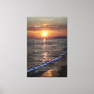 DESIDERATA Pacific Sunset Canvas Print