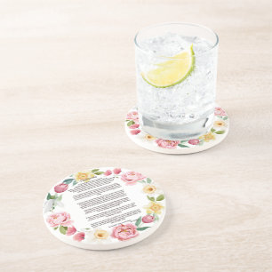 Desiderata Peonies and Daffodils by Max Ehrmann Coaster