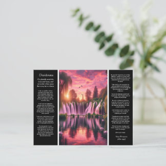 Desiderata Pink and Gold, Stillness and Swans Postcard
