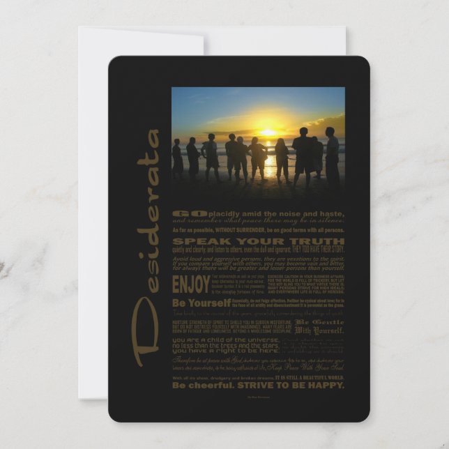 Desiderata Poem Admiring The Sunset (Front)