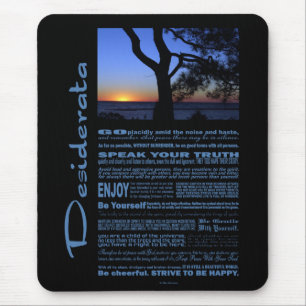 Desiderata Poem Beautiful Sunset Tree #1 Mouse Pad