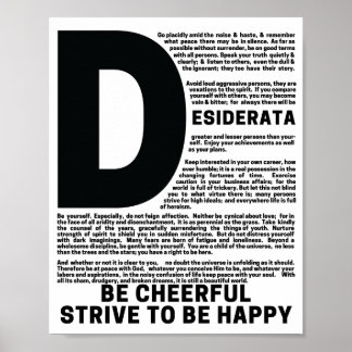 DESIDERATA Poem by Max Ehrmann Poster
