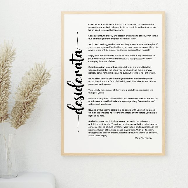 Desiderata Poem by Max Ehrmann Poster (Creator Uploaded)