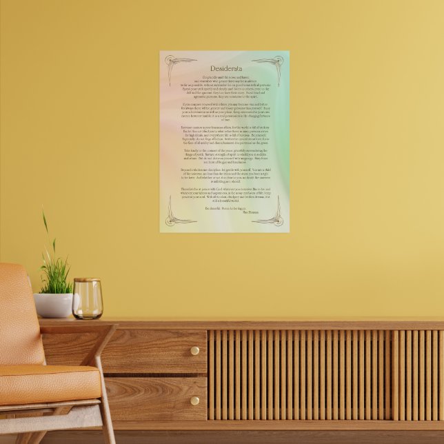 Desiderata Poem by Max Ehrmann Poster (Living Room 2)