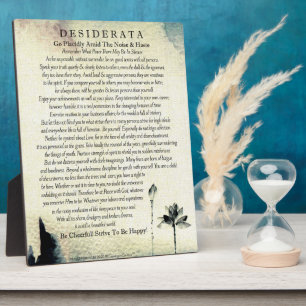 Desiderata Poem by Max Ehrmann Watercolor Lotus Plaque
