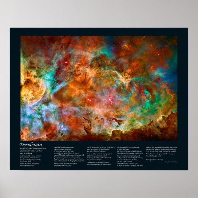 Desiderata Poem - Carina Nebula in Argo Navis Poster (Front)