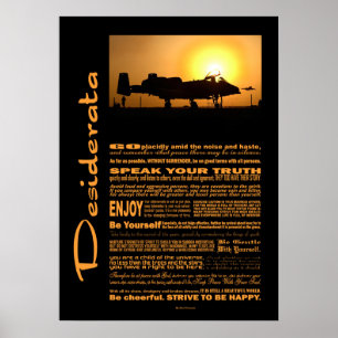 Desiderata Poem Desiderata A-10 Thunderbolt Poster