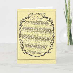 DESIDERATA Poem=Max Ehrmann=Parchment Collection Holiday Card