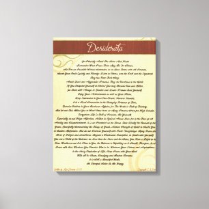 DESIDERATA Poem=Max Ehrmann=Woodgrain Canvas Print