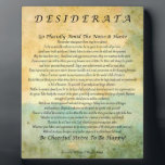 Desiderata Poem on Watercolor Forest Plaque<br><div class="desc">Inspirational Desiderata Poem by Max Ehrmann</div>