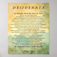 Desiderata Poem on Watercolor Forest