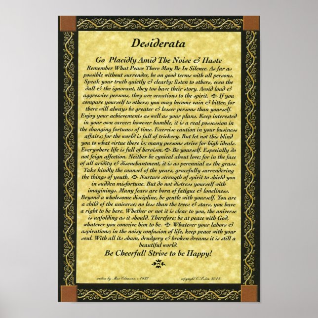 DESIDERATA Poem Poster (Front)