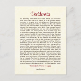 Desiderata Postcard | Desiderata Mini Art